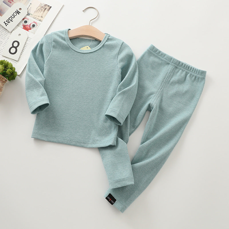 Autumn And Winter New Children's Long-sleeved Thick Pajamas Homewear Suit