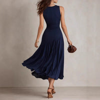 Elegant Casual A-Line Sleeveless Knitted Vest Dress