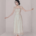 Small Group Temperament Patchwork Lace High Waisted Dress