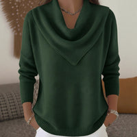 Womens Solid-color Long-sleeve Sweater Top