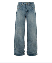 Retro Washed Flared Jeans Trendy Brand Wide Casual Long Pants