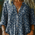 Womens Printed Long-Sleeve Shirt Top