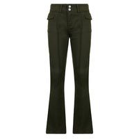 Women's New Sexy Low-waist Side Pockets Retro Slim-fit Micro Trousers Casual Trousers