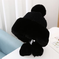 Women's Warm And Velvet Ear Protection Knitted Cold-proof Woolen Cute Princess Hat