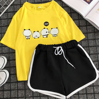 Summer Cute Short Sleeve Shorts Suit Home Wear