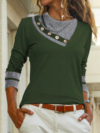 Autumn And Winter Solid Color With Lapel Short Long Sleeve Casual Top