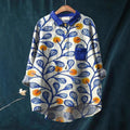 European And American Long Sleeve Shirt 5 Button Cardigan Hawaiian Style Shirt