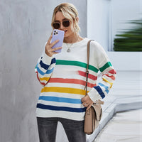 Striped Stitching Internet Celebrity Knitwear Fashion Sweater