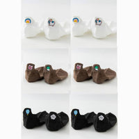 Four Seasons Style Cartoon Embroidered Ear Boat Socks Women