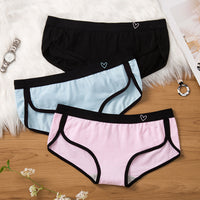 Cute Girl Pure Cotton Heart-shaped Seamless Briefs