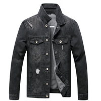 Cotton Denim Jacket With Side Seam Pockets