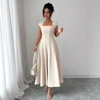 Fashionable And Elegant Slim-fit Tank Dress With A-line Skirt For Women