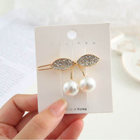 Temperament Net Red Pearl Female Rhinestone Hairpin