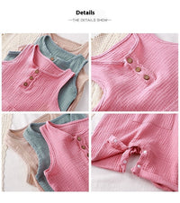 Baby Vest Short Sleeve Rompers New Cotton Double-layer Gauze
