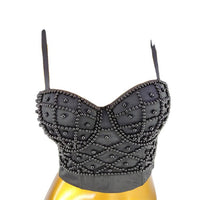 Pearl Camisole Women's Outer Wear Cross-border Beauty Back Exposed Navel