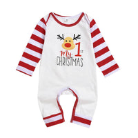 Deer head letter print long-sleeved bodysuit
