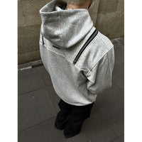 Niche Irregular Design Double Zipper Hooded Sweater