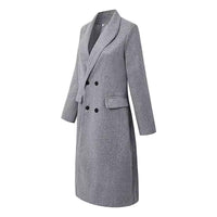 Solid Color Wool Mid-length Women's Coat