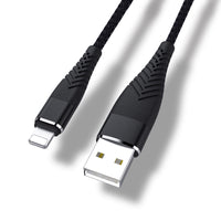 Long tail pin through braided data cable