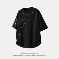 Men's Cotton Loose-Fit Short-Sleeve T-Shirt With Snowflake Print