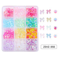 Ribbon Bow Tie Christmas Resin Bow Nail Ornament Mixed Set Box