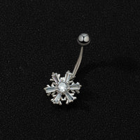 Nail Snowflake Zircon Navel Ring