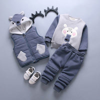 The boys' winter three piece plus cashmere sweater 1-4 years old baby boy and thickened a suit on behalf of the tide