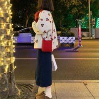 Padded Thick Cherry Lamb Wool Coat