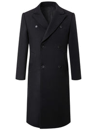 Men's Double-Breasted Slim-Fit Trench Coat