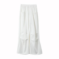 New Autumnwinter Women's White Work Pants With A Designer-style Drawstring