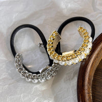 U-shaped Alloy Chain Pearl Hair Ring