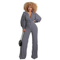 Women's Bubble Sleeve Printed Jumpsuit