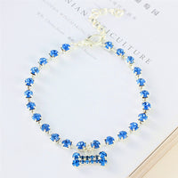 Rhinestone Bone Pendant Rhinestone Necklace