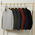 New Loose Drawstring Fleece-lined Half Zipper Sweater
