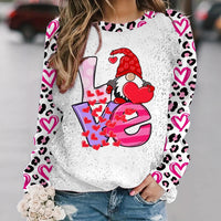 Plus Size Women's Printed Holiday Long Sleeve T-shirt