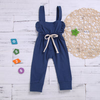 Pure cotton stripe jumpsuit