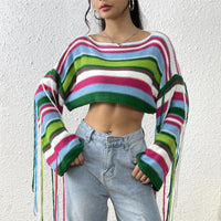 Ultra Short Midriff-baring Loose Sweater
