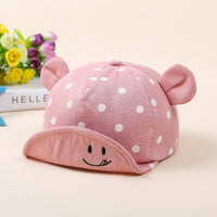 Children's Hat Baby Cuffed Hat Cotton Polka Dot Ears Baby Sun Hat