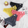 Women's Lace Panties Pure Desire Mid-waist Breathable Traceless Sexy Hollow Mesh Cotton Crotch Briefs