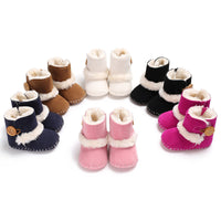 Plush warm and non slip baby walking shoes
