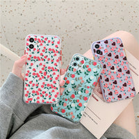 Compatible with Apple , Silicone Soft Phone Case Transparent Anti-drop Two-color