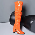 Women's New Fashion Thick Heel Orange Over The Knee Boots
