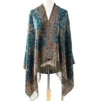 Cashmere Classic All-match Jacquard Cashew Tassel Scarf For Four Seasons