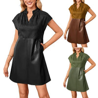 V-neck Pocket Mini Dress Women's Clothing