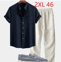 Men's Stand Collar 3D Digital Printing Fashion Slim-fit Short-sleeved Shirt