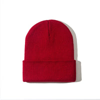 Pure color warm knitted hat