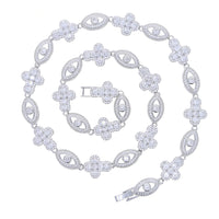Hip-hop Necklace Set With Cross Zircon Eye Pendant