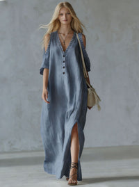 New Lace-trimmed Loose-fit Womens Casual Dress