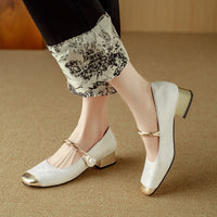 Women's Retro Plus-Size Chunky-Heel Pumps