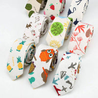 Cartoon cotton and linen tie